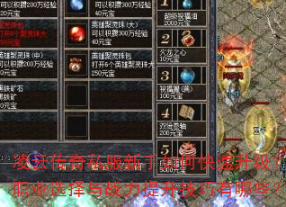 凌云传奇私服新手如何快速升级?职业选择与战力提升技巧有哪些? 凌云传奇私服新手如何快速升级?职业选择与战力提升技巧有哪些?