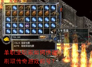 单职业玩家如何快速刷取传奇游戏称号? 单职业玩家如何快速刷取传奇游戏称号?