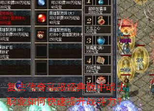 复古传奇私服经典版中战士职业如何快速提升战斗力? 复古传奇私服经典版中战士职业如何快速提升战斗力?