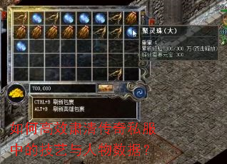 如何高效肃清传奇私服中的技艺与人物数据? 如何高效肃清传奇私服中的技艺与人物数据?