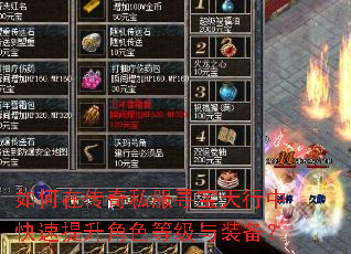 如何在传奇私服寻宝天行中快速提升角色等级与装备? 如何在传奇私服寻宝天行中快速提升角色等级与装备?