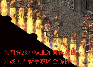 传奇私服单职业如何快速提升战力?新手攻略全解析 传奇私服单职业如何快速提升战力?新手攻略全解析